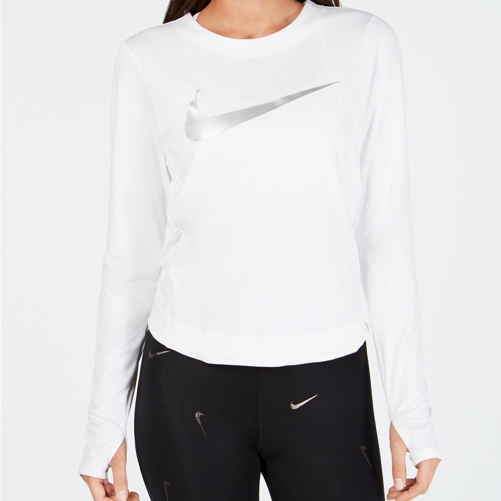 NIKE Women's Dry Element Metallic Logo Running Top